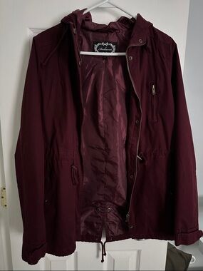 Ambiance Men's Deep Burgundy Hooded Field Jacket